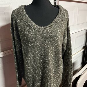 Old Navy Women's Olive green with White specks Knitted Sweater